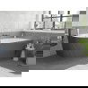 Mexen Silo cadă freestanding de colț dreapta canelată 170 x 80 cm, alb/gri, preaplin gun gray periat - 52891708062P-66