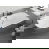 Mexen Silo szabadon álló sarok kád jobb bordázott 170 x 80 cm, fehér/szürke, fekete túlfolyó - 52891708062P-70
