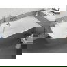 Mexen Silo szabadon álló sarokkád jobb bordázott 170 x 80 cm, fehér/szürke, átfolyó gun metal - 52891708062P-95