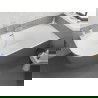 Mexen Silo cadă freestanding de colț dreapta cu rifluri 170 x 80 cm, alb/gri, preaplin nichel periat - 52891708062P-97
