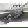 Mexen Silo cadă freestanding de colț dreapta cu rifluri 170 x 80 cm, alb/gri, preaplin nichel periat - 52891708062P-97