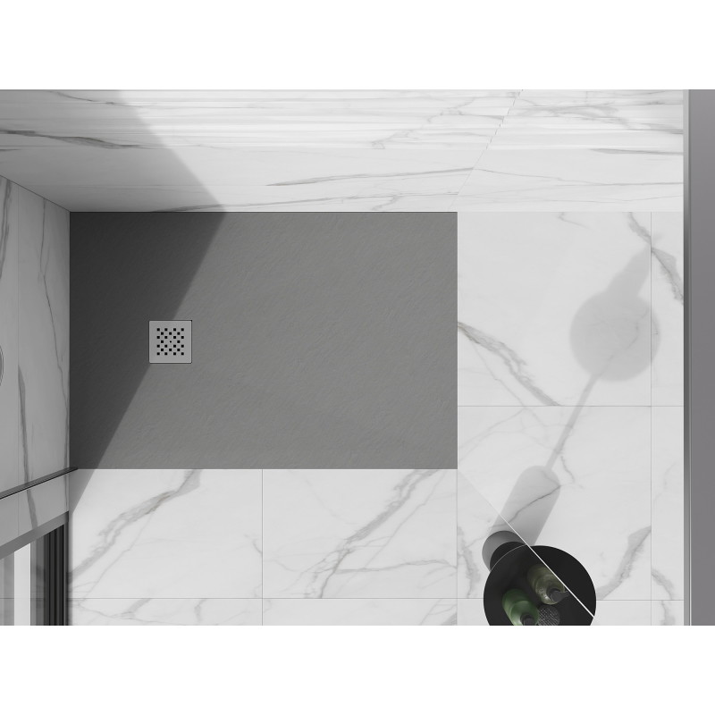 Mexen Stone+ 100 x 90 cm-es, szürke-beton színű kompozit zuhanytálca, téglalap alakú - 44619010