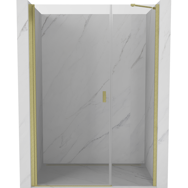 Mexen Mist-B ușă de duș pivotantă 115 cm, transparentă, auriu periat - 8A2-115-001-55-00