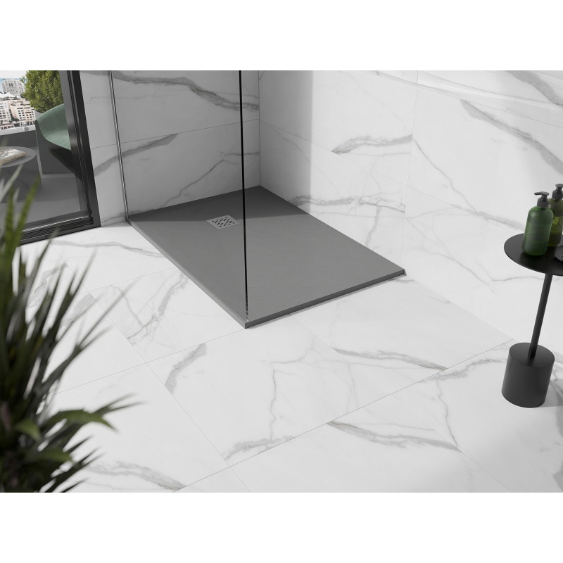 Mexen Stone+ kompozit téglalap alakú zuhanytálca 110 x 90 cm, szürke-beton - 44619011