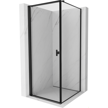 Cabină de duș cu deschidere stânga Mexen Mist-B 70 x 70 cm, ramă neagră, negru - 8A2T-070-070-70-70-L