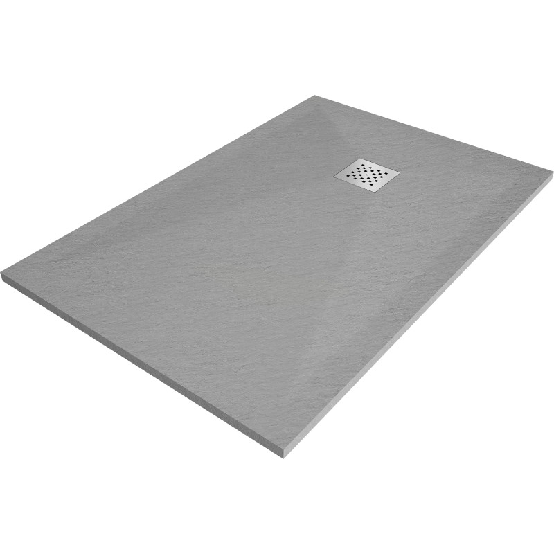 Mexen Stone+ kompozit téglalap alakú zuhanytálca 130 x 90 cm, szürke-beton - 44619013