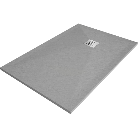 Mexen Stone+ 130 x 90 cm-es téglalap alakú kompozit zuhanytálca, szürke-beton - 44619013