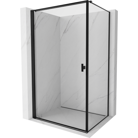Mexen Mist-B kabin zuhany ajtó bal oldalon 80 x 95 cm, fekete keret - 8A2T-080-095-70-70-L