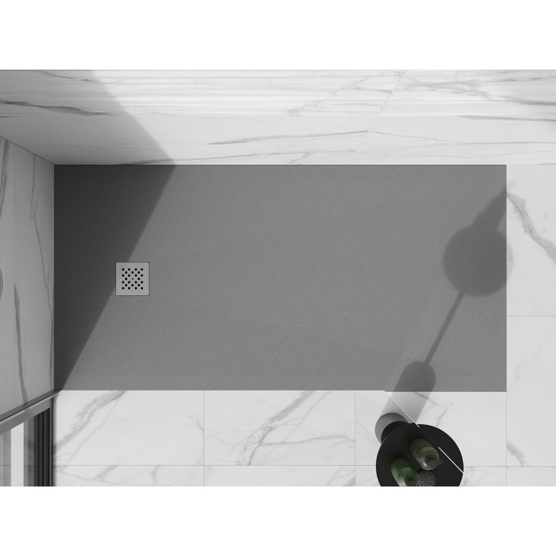Mexen Stone+ 160 x 90 cm-es szürke-beton téglalap alakú kompozit zuhanytálca - 44619016