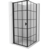 Cabină de duș Mexen Mist-B cu ușă batantă stânga 70 x 70 cm, grilaj negru, negru - 8A2T-070-070-70-77-L