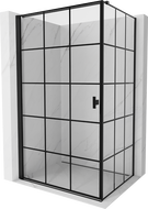 Mexen Mist-B zuhanykabin balra nyíló 70 x 90 cm, fekete rács, fekete - 8A2T-070-090-70-77-L