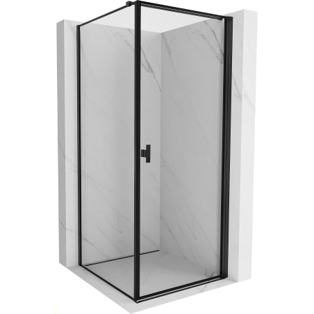 Mexen Mist-B cabină de duș rabatabilă dreapta 70 x 70 cm, ramă neagră, negru - 8A2T-070-070-70-70-P