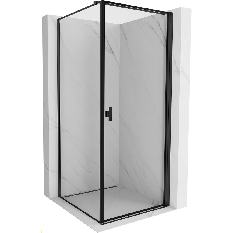 Mexen Mist-B cabină de duș, deschidere dreapta 90 x 90 cm, cadru negru, negru - 8A2T-090-090-70-70-P