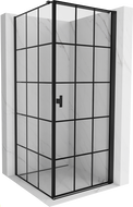 Mexen Mist-B cabină de duș cu ușă batantă dreaptă 80 x 80 cm, grilaj negru, negru - 8A2T-080-080-70-77-P