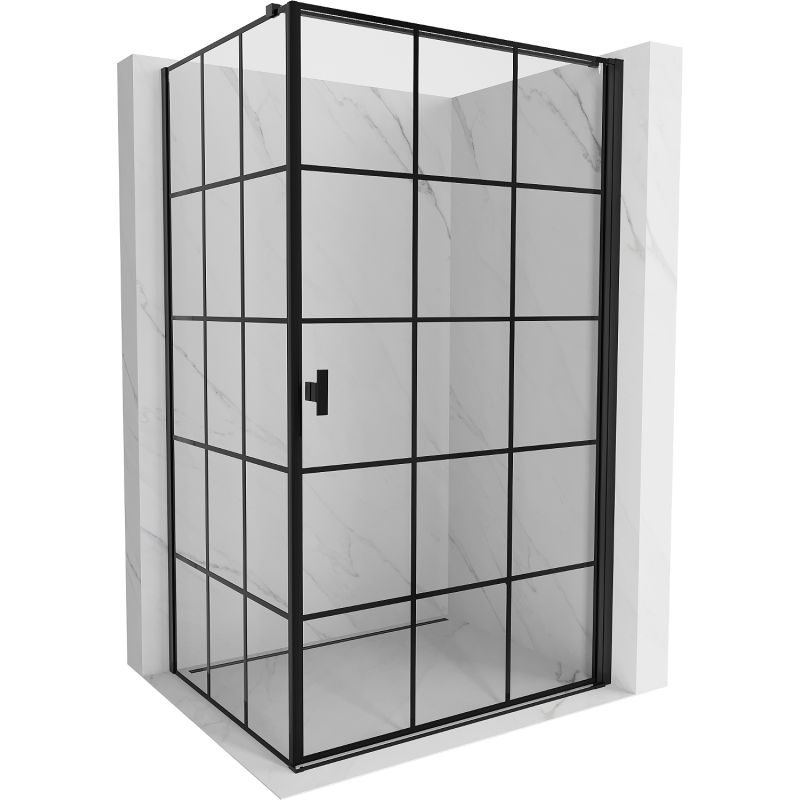 Mexen Mist-B cabină de duș rabatabilă dreaptă 100 x 110 cm, grilaj negru, negru - 8A2T-100-110-70-77-P