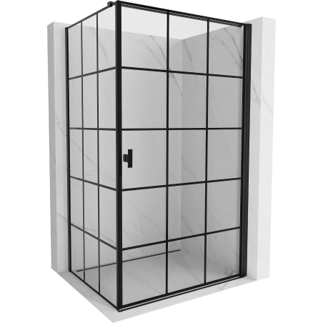 Mexen Mist-B cabină de duș rabatabilă dreaptă 100 x 110 cm, grilaj negru, negru - 8A2T-100-110-70-77-P