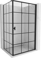 Mexen Mist-B jobbra nyíló zuhanykabin 70 x 120 cm, fekete rácsos, fekete - 8A2T-070-120-70-77-P