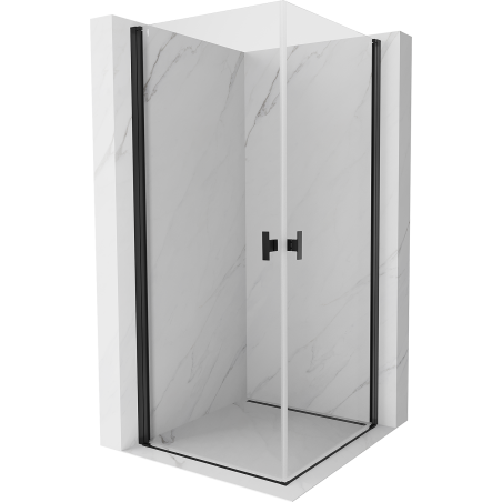 Cabină de duș pivotantă Mexen Mist-B Duo 95 x 95 cm, transparentă, neagră - 8A2-095-095-70-00