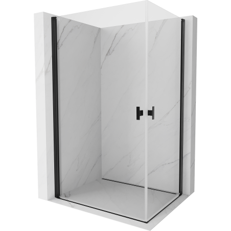 Mexen Mist-B Duo cabină de duș pivotantă 100 x 95 cm, transparentă, neagră - 8A2-100-095-70-00