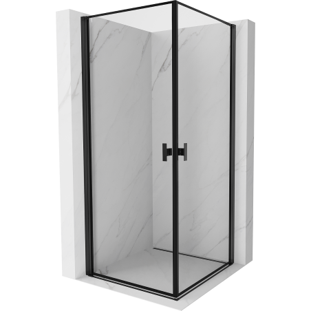 Mexen Mist-B Duo cabină de duș batantă 100 x 100 cm, ramă neagră, negru - 8A2-100L-100P-70-70