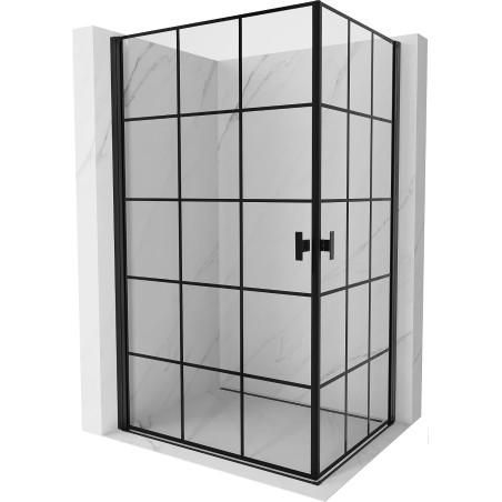 Mexen Mist-B Duo cabină de duș rabatabilă 100 x 70 cm, grilaj negru, negru - 8A2-100L-070P-70-77