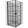 Cabină de duș balansoar Mexen Mist-B Duo 80 x 80 cm, grilaj negru, negru - 8A2-080L-080P-70-77