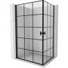 Mexen Mist-B Duo cabină de duș batantă 100 x 80 cm, grilaj negru, negru - 8A2-100L-080P-70-77
