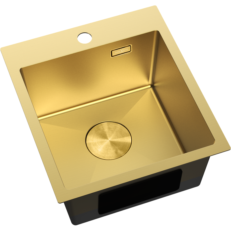 Mexen Solix rozsdamentes acél mosogató 1-medence 400 x 450 mm, arany - 6401401000-55