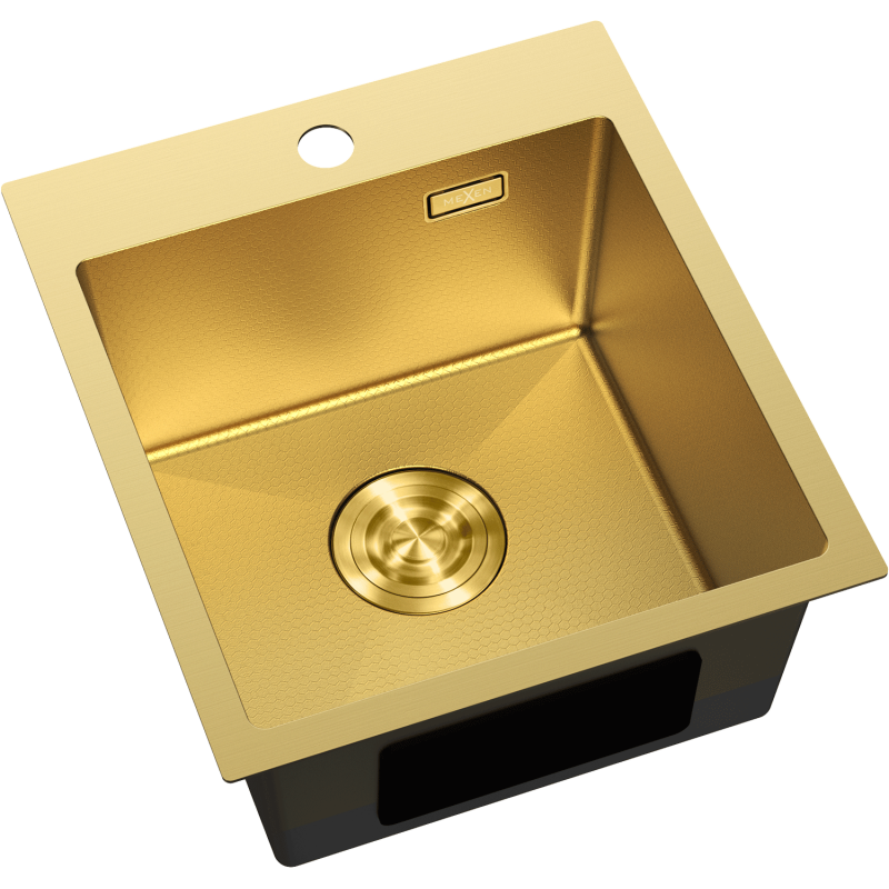 Mexen Solix chiuvetă de bucătărie din oțel inoxidabil cu un singur compartiment 400 x 450 mm, aurie HC - 6401401000-55HC