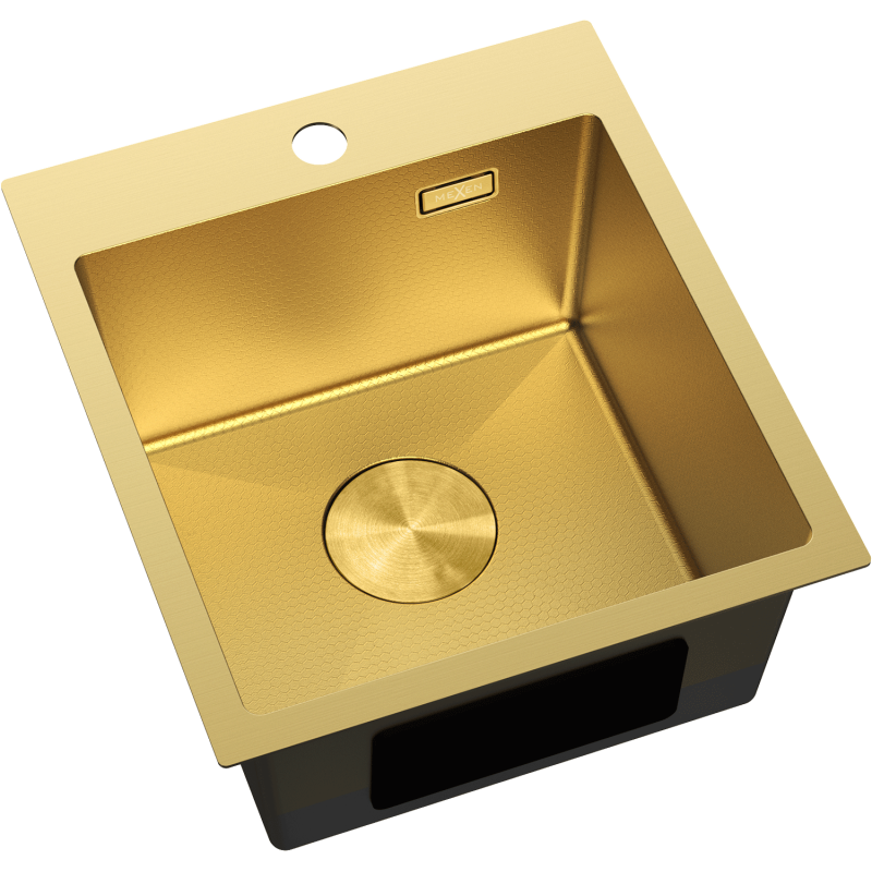 Mexen Solix chiuvetă de bucătărie din oțel inoxidabil cu un singur compartiment 400 x 450 mm, aurie HC - 6401401000-55HC