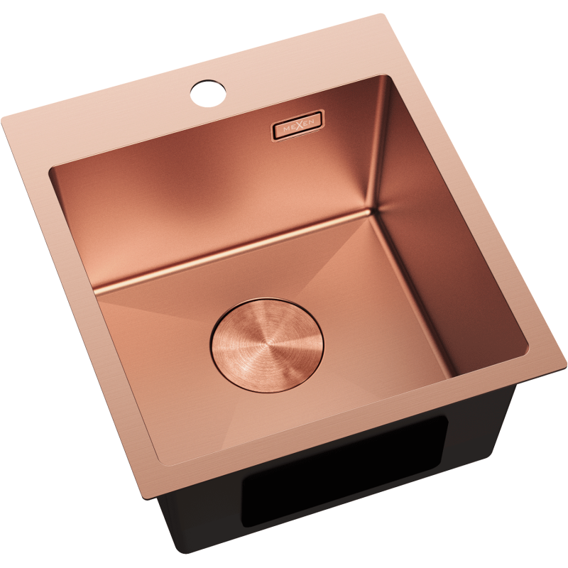 Mexen Solix rozsdamentes acél mosogató 1-medencés 400 x 450 mm, réz - 6401401000-65