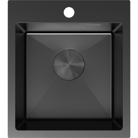 Mexen Solix chiuvetă de bucătărie din oțel inoxidabil cu 1 cuvă, 400 x 450 mm, negru - 6401401000-70