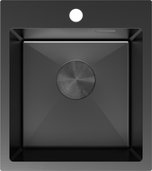Mexen Solix egymedencés acél mosogató 400 x 450 mm, fekete - 6401401000-70