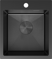 Mexen Solix 1-medencés rozsdamentes acél mosogató 400 x 450 mm, fekete HC - 6401401000-70HC