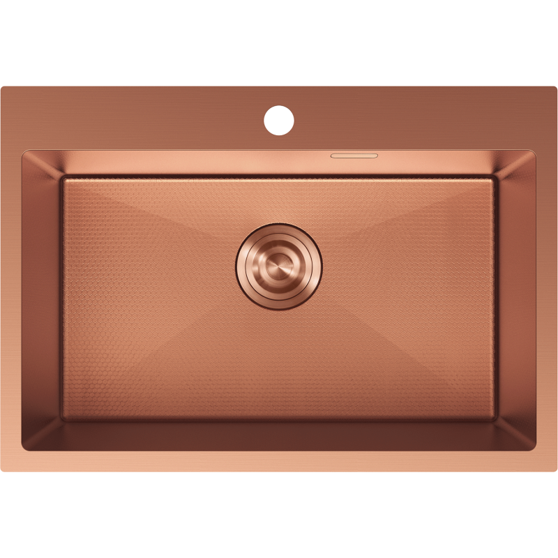 Mexen Solix 1-kamrás rozsdamentes acél mosogató 650 x 450 mm, réz HC - 6403651000-65HC