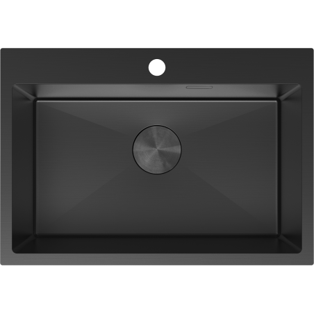 Mexen Solix rozsdamentes acél mosogató 1-medencés 650 x 450 mm, fekete - 6403651000-70
