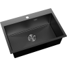 Mexen Solix rozsdamentes acél mosogató, 1 medencés, 650 x 450 mm, fekete HC - 6403651000-70HC