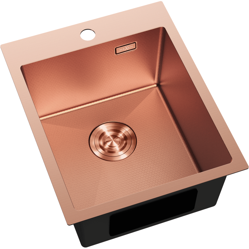 Mexen Solix acél mosogató 1-medencés 400 x 500 mm, réz HC - 6406401000-65HC