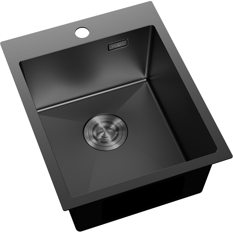 Mexen Solix egytálcás acél mosogató 400 x 500 mm, fekete - 6406401000-70