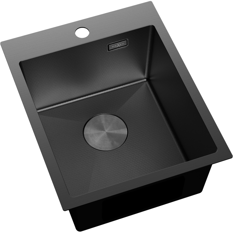 Mexen Solix egytálcás rozsdamentes acél mosogató 400 x 500 mm, fekete HC - 6406401000-70HC