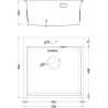 Mexen Solix arany színű acél mosogató 1 rekeszes 500 x 500 mm - 6407501000-55