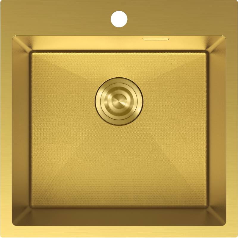 Mexen Solix chiuvetă din oțel inoxidabil 1 cameră 500 x 500 mm, aurie HC - 6407501000-55HC