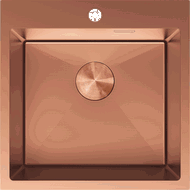 Mexen Solix rozsdamentes acél mosogató, egymedencés, 500 x 500 mm, réz - 6407501000-65