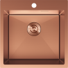 Mexen Solix rozsdamentes acél mosogató, egymedencés, 500 x 500 mm, réz - 6407501000-65