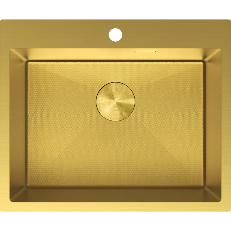 Mexen Solix egymedencés rozsdamentes acél mosogató 600 x 500 mm, arany HC - 6408601000-55HC