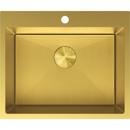 Mexen Solix egymedencés rozsdamentes acél mosogató 600 x 500 mm, arany HC - 6408601000-55HC
