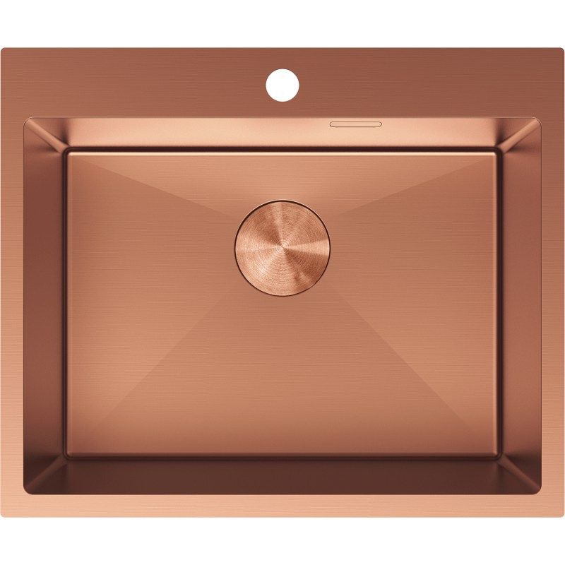 Mexen Solix rozsdamentes acél mosogató 1-medencés 600 x 500 mm, réz - 6408601000-65