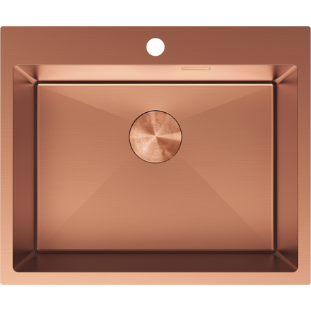 Mexen Solix chiuvetă de bucătărie din oțel cu 1 compartiment, 600 x 500 mm, cupru - 6408601000-65