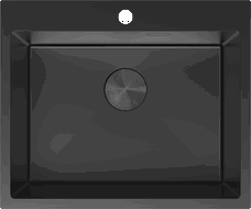 Mexen Solix acél mosogató 1 kamrás 600 x 500 mm, fekete - 6408601000-70