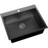 Mexen Solix acél mosogató 1-medencés 600 x 500 mm, fekete HC - 6408601000-70HC